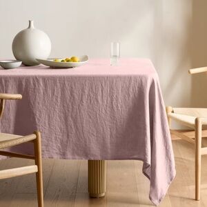 NWT Quince European Linen Table Cloth Dusty Mauve 70x126”  9322
